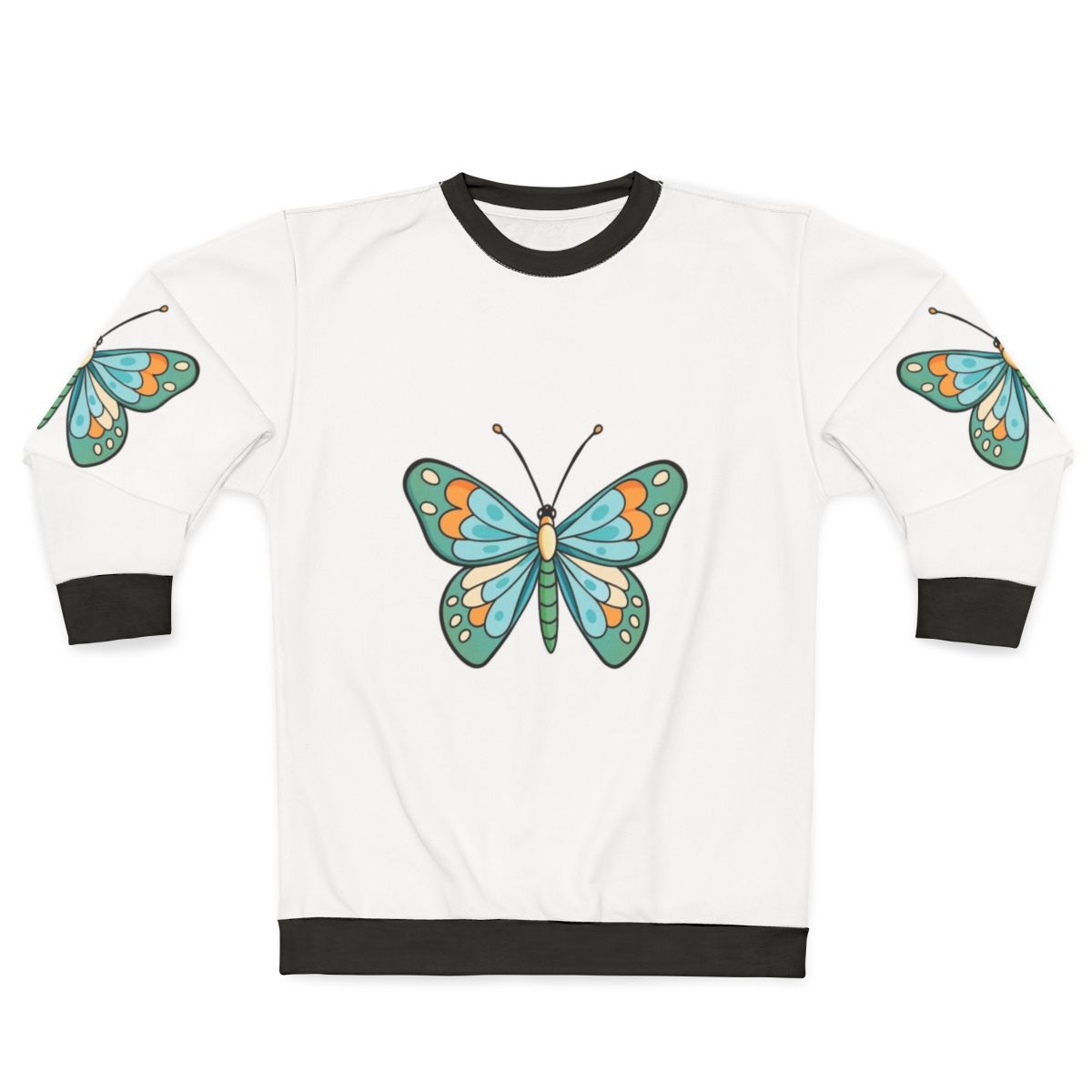 Monarch butterfly printed on a cozy sweatshirt