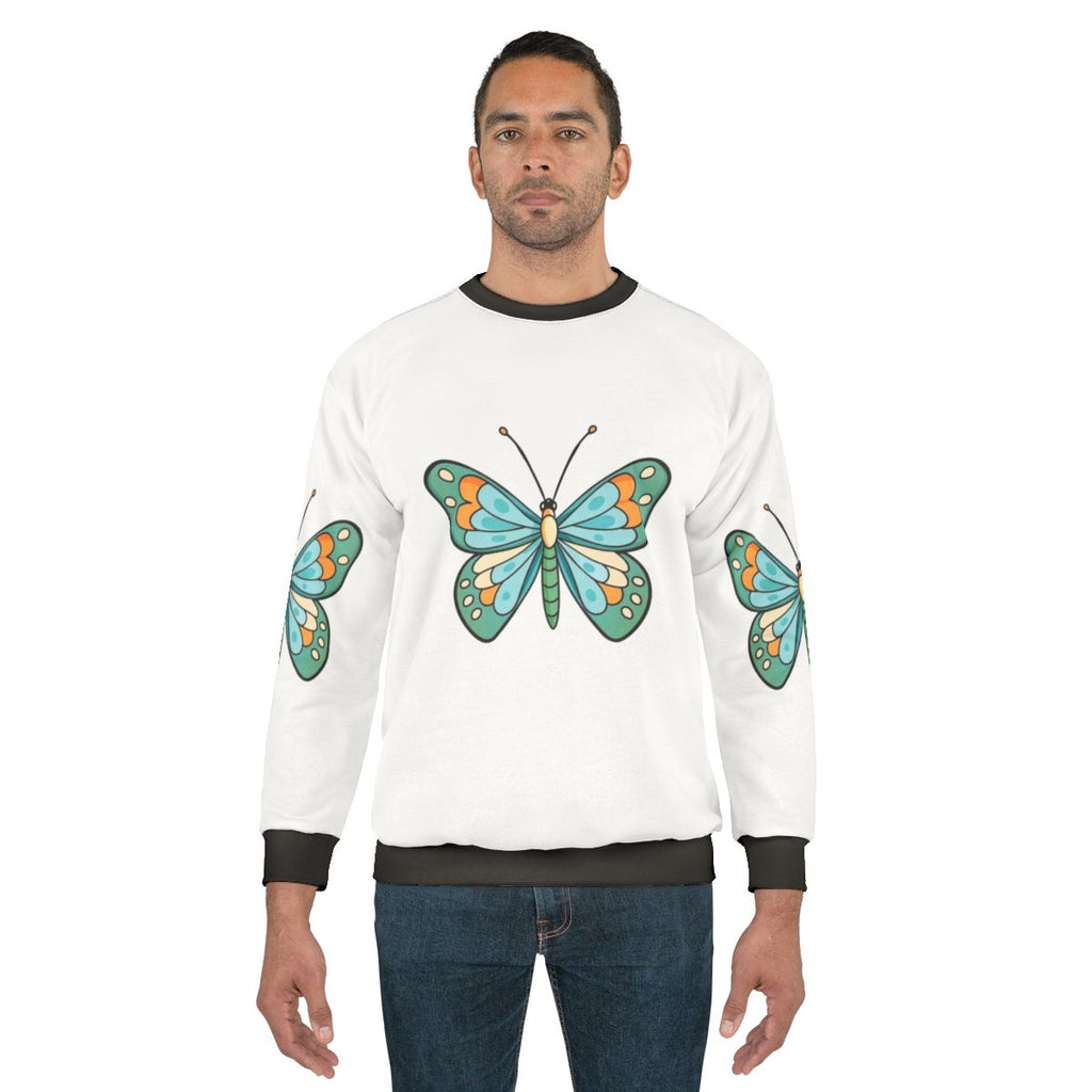 Monarch butterfly printed on a cozy sweatshirt