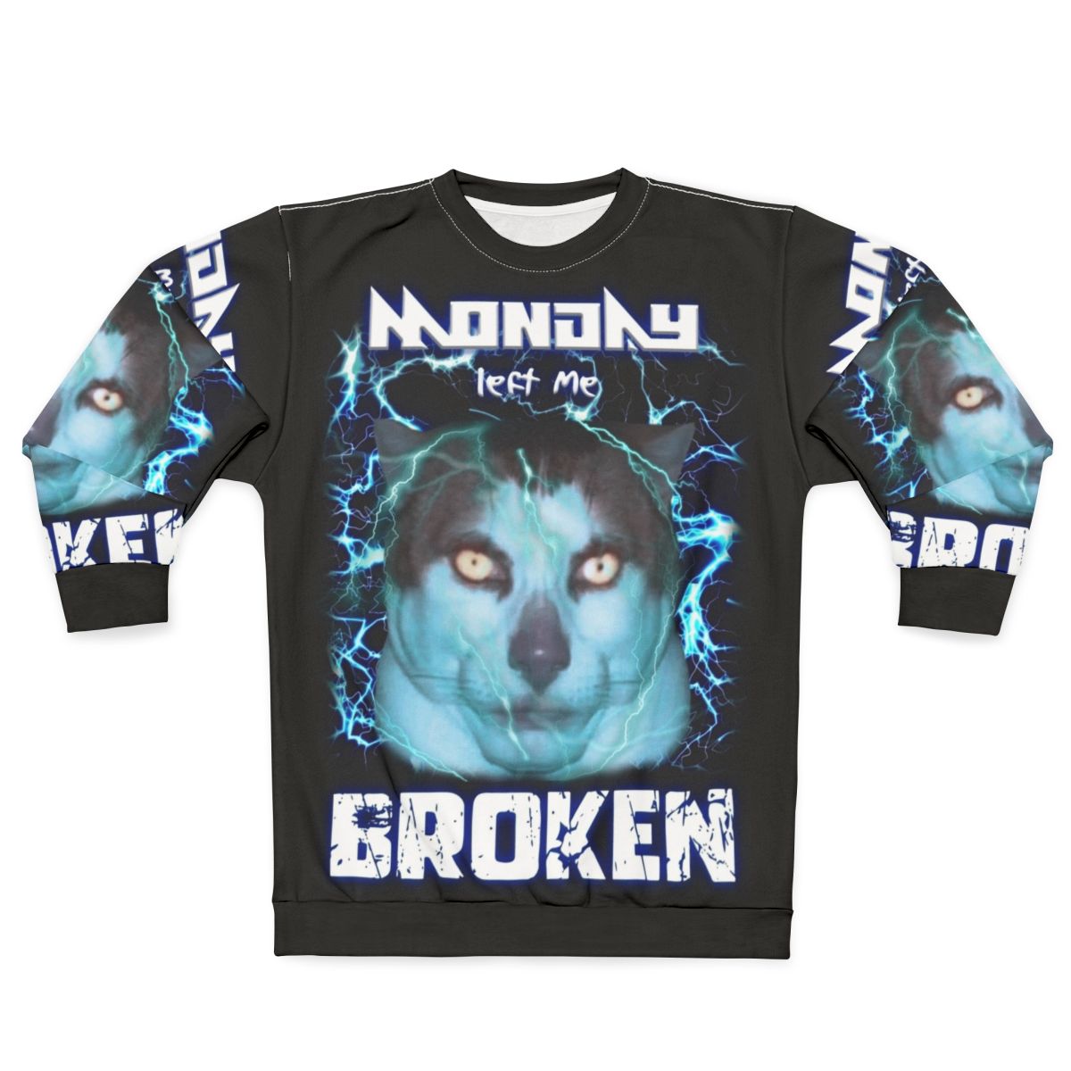 Cursed "Monday Left Me Broken" Cat Sweatshirt