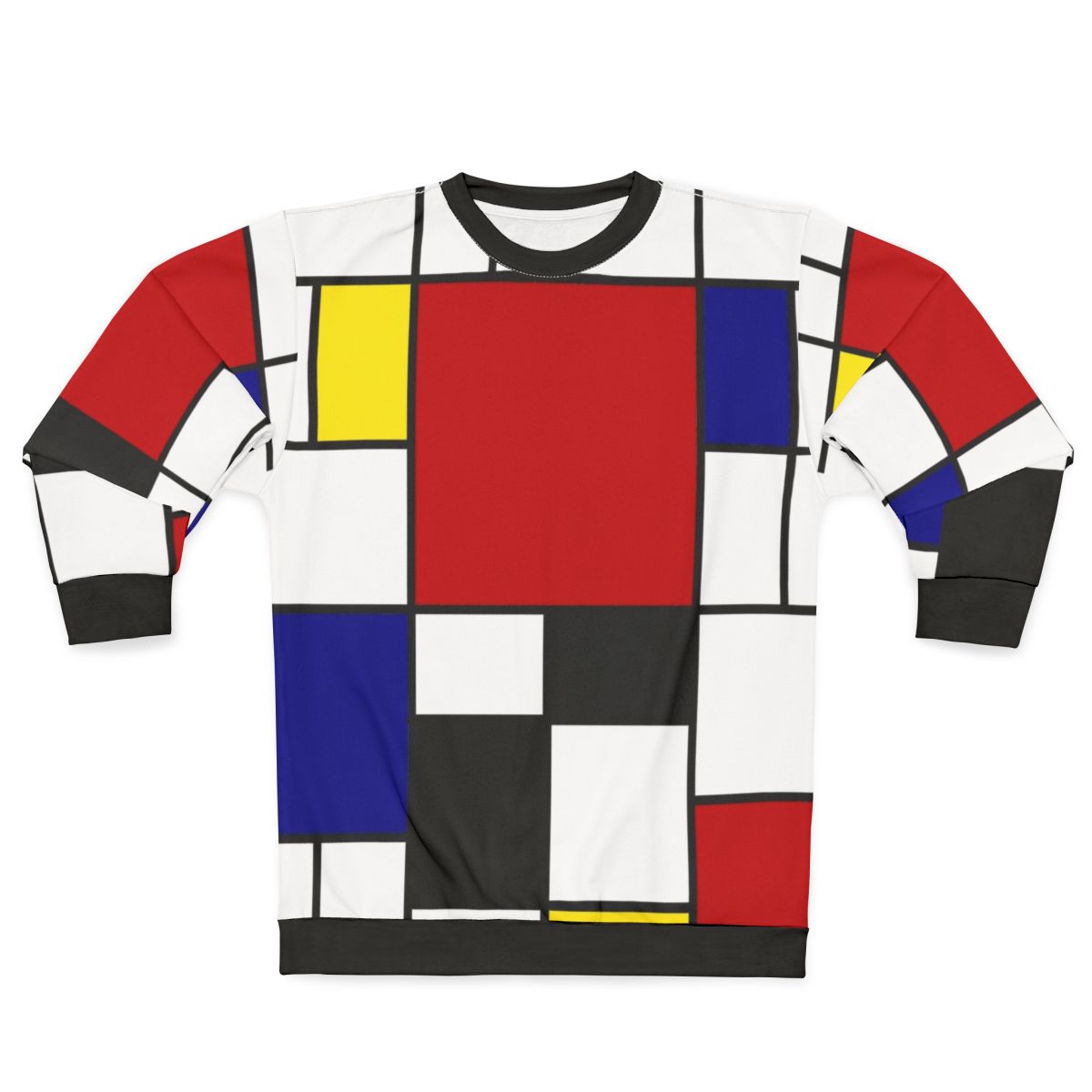 Geometric Mondrian-style abstract pattern sweatshirt