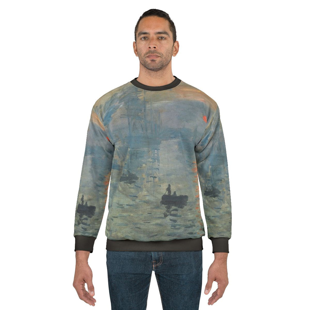 Monet Impression Sunrise Fine Art Sweatshirt