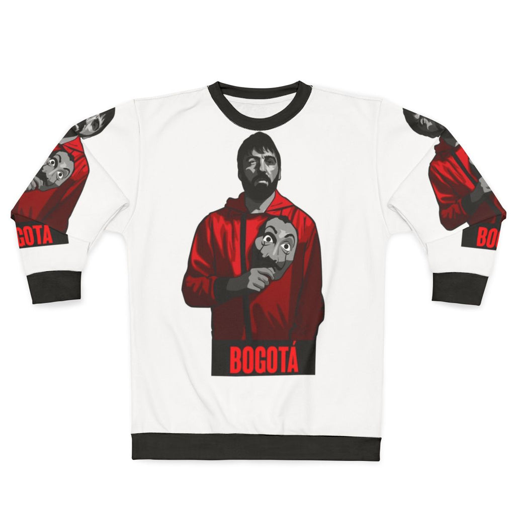 Money Heist Bogota Sweatshirt featuring Netflix 'La Casa de Papel' fan art
