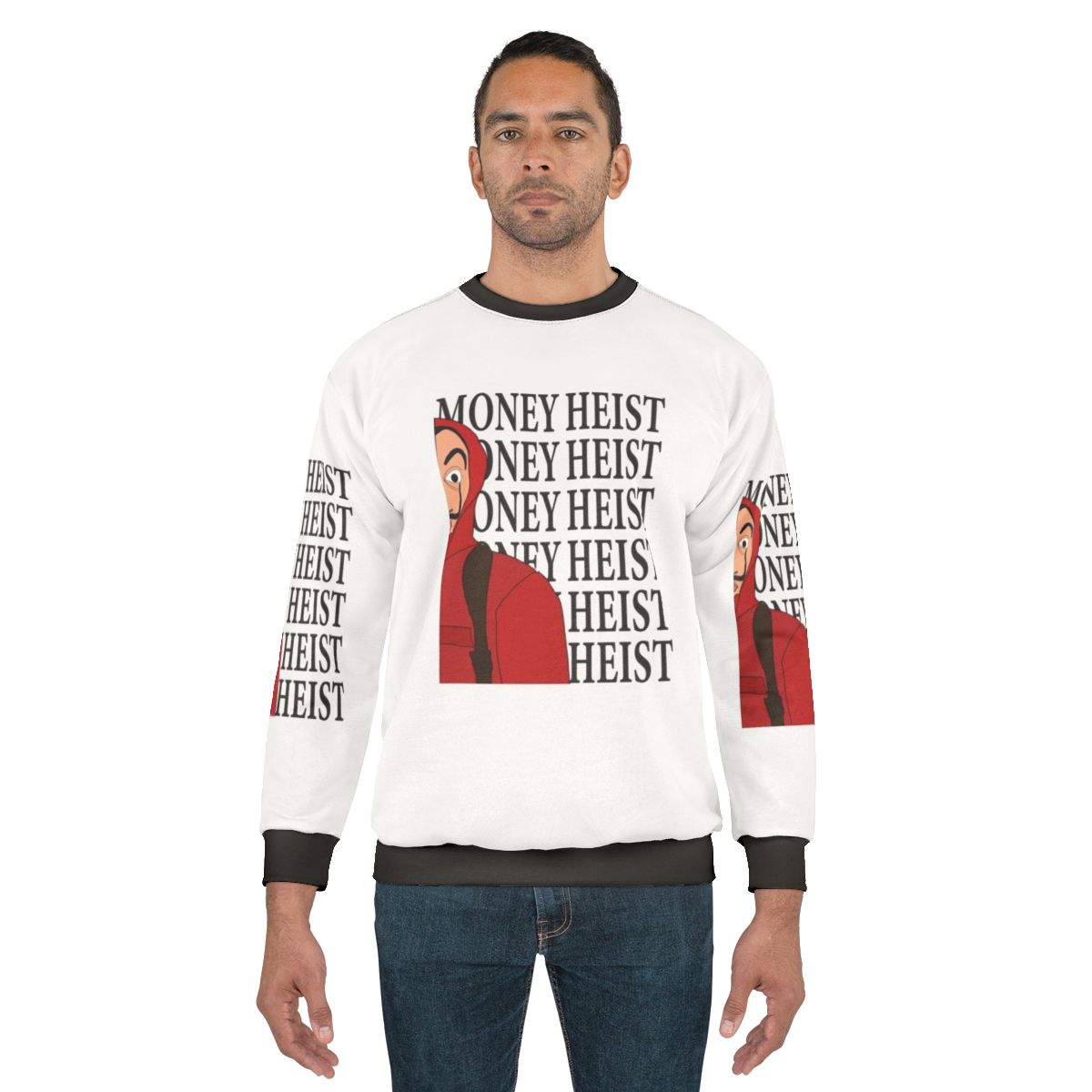 Money Heist Sweatshirt featuring the iconic characters from the Netflix series