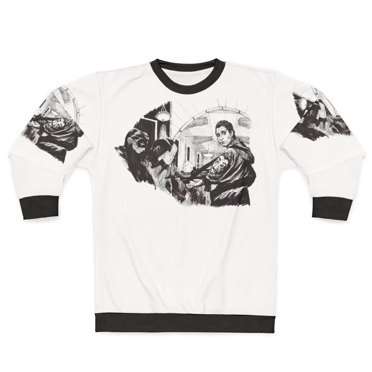 Money Heist Sweatshirt featuring iconic characters from the Netflix series