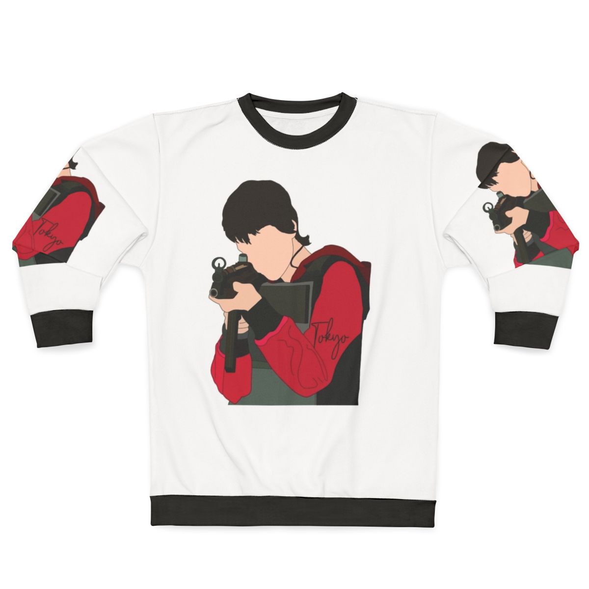 Money Heist Tokyo Sweatshirt featuring characters from the Netflix series