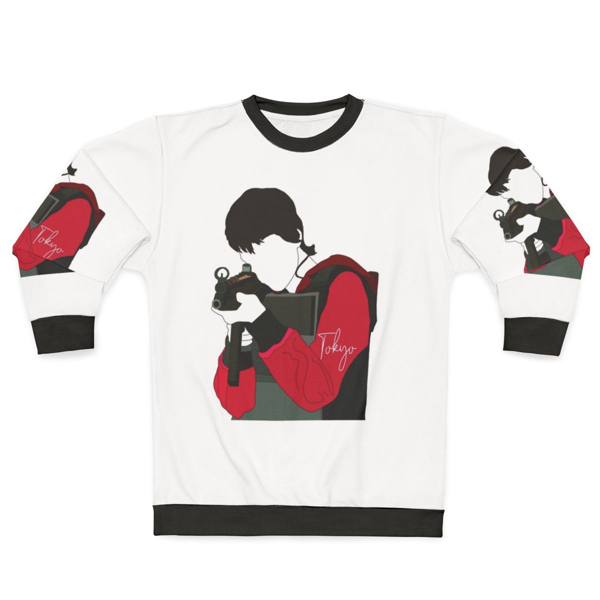 Money Heist Tokyo Sweatshirt featuring key characters from the Netflix series