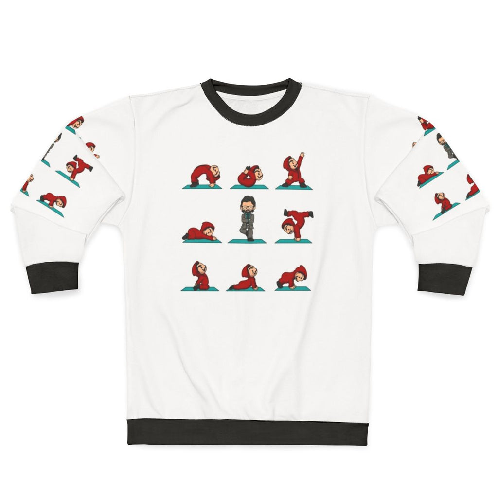 Money Heist Yoga Sweatshirt featuring characters from the Netflix series