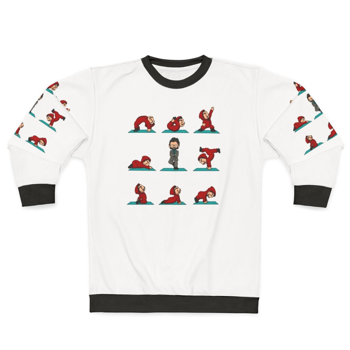 Money Heist Yoga Sweatshirt featuring characters from the Netflix series