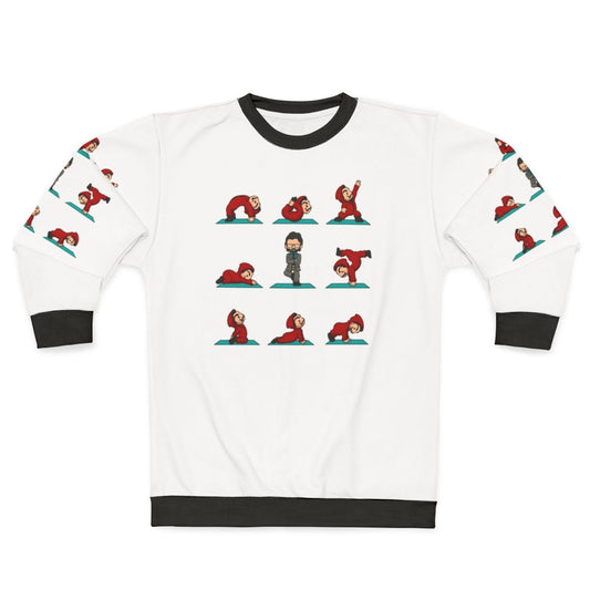 Money Heist Yoga Sweatshirt featuring characters from the Netflix series