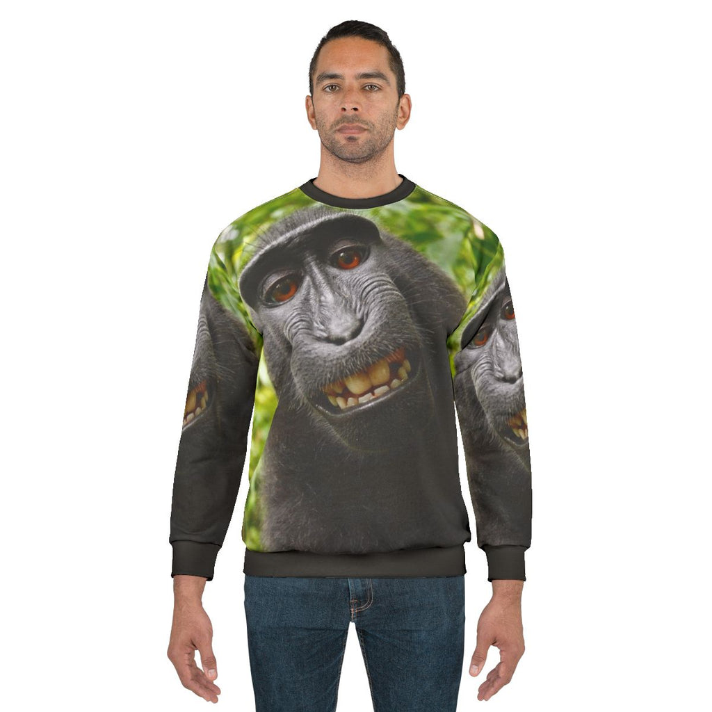 Monkey Business Casual Sweatshirt with a chimpanzee design