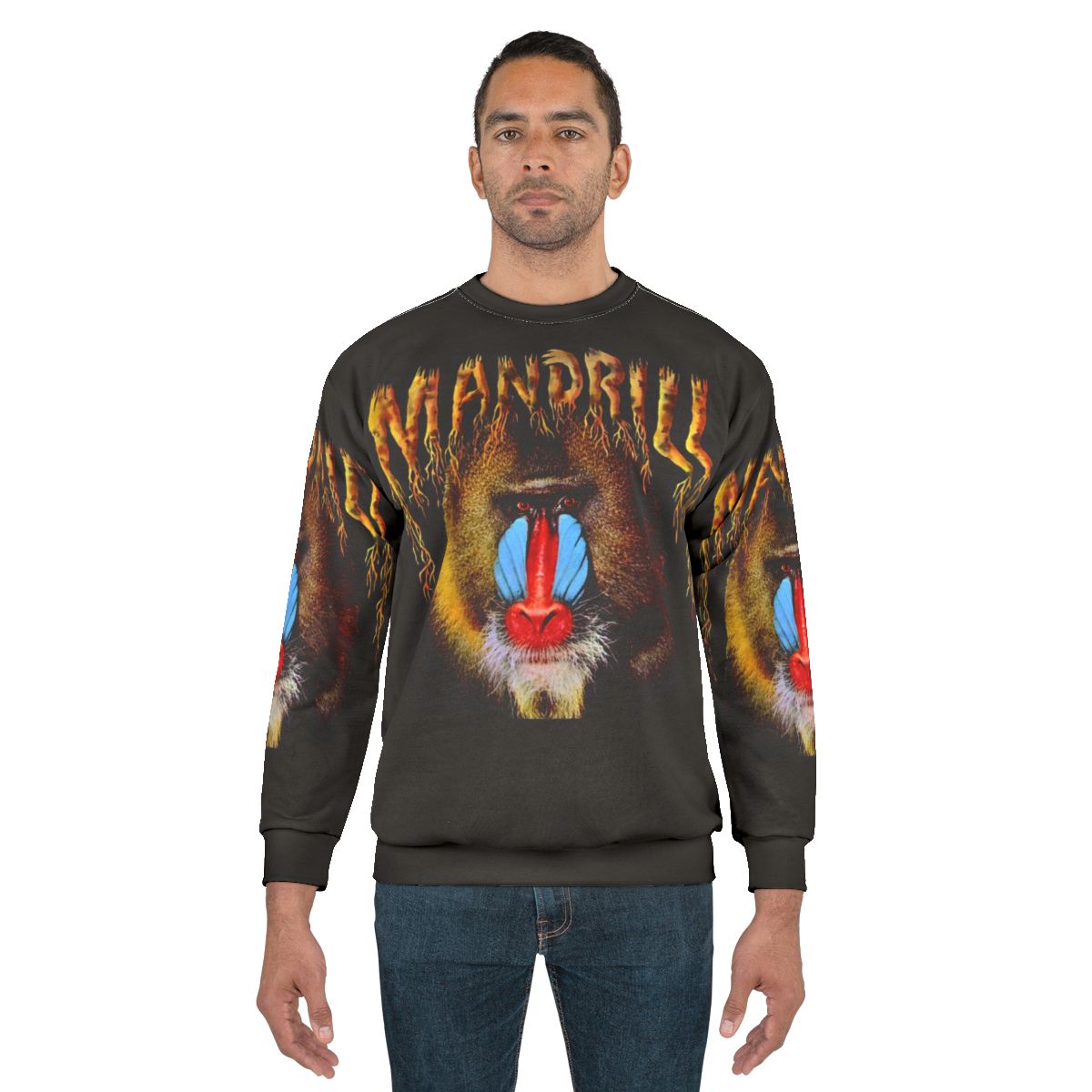 Funky retro 70s style monkey print sweatshirt