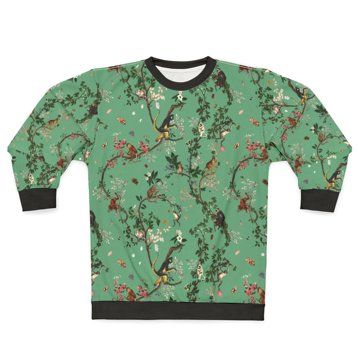 Monkey World Green Floral Sweatshirt