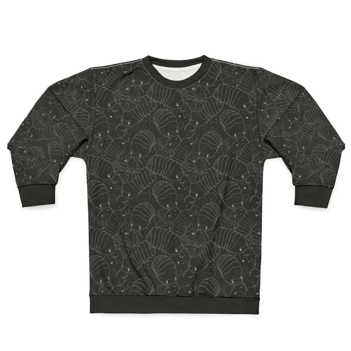 Monochrome Isopods 2 Sweatshirt with Minimalistic Linework Design
