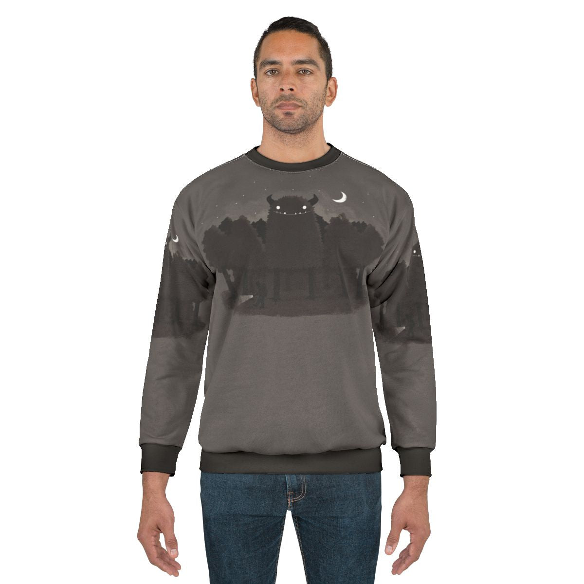 Monster Hunting Sweatshirt with Bigfoot, Funny Outdoor Adventure Apparel