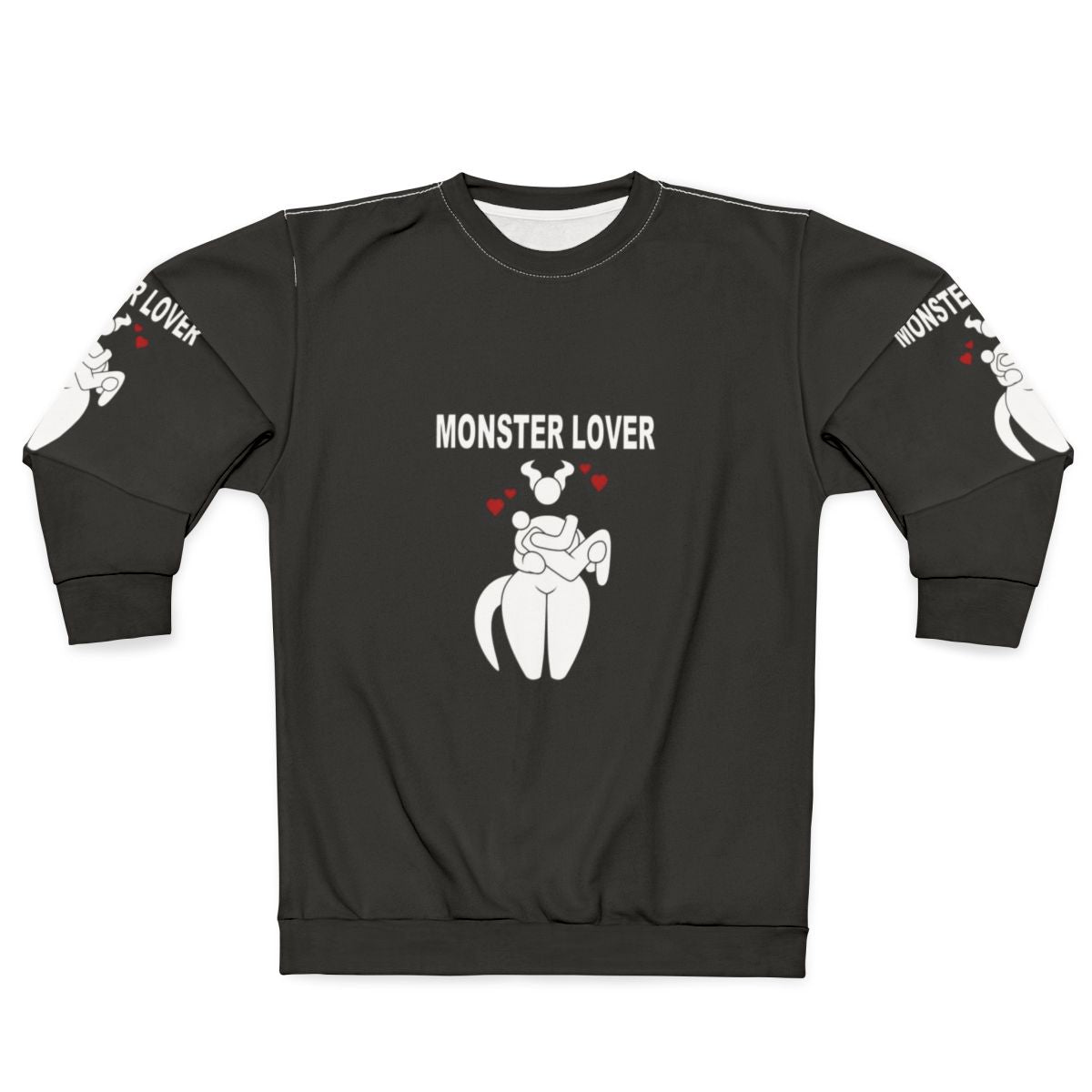 Monster Lover Black and White Graphic Sweatshirt