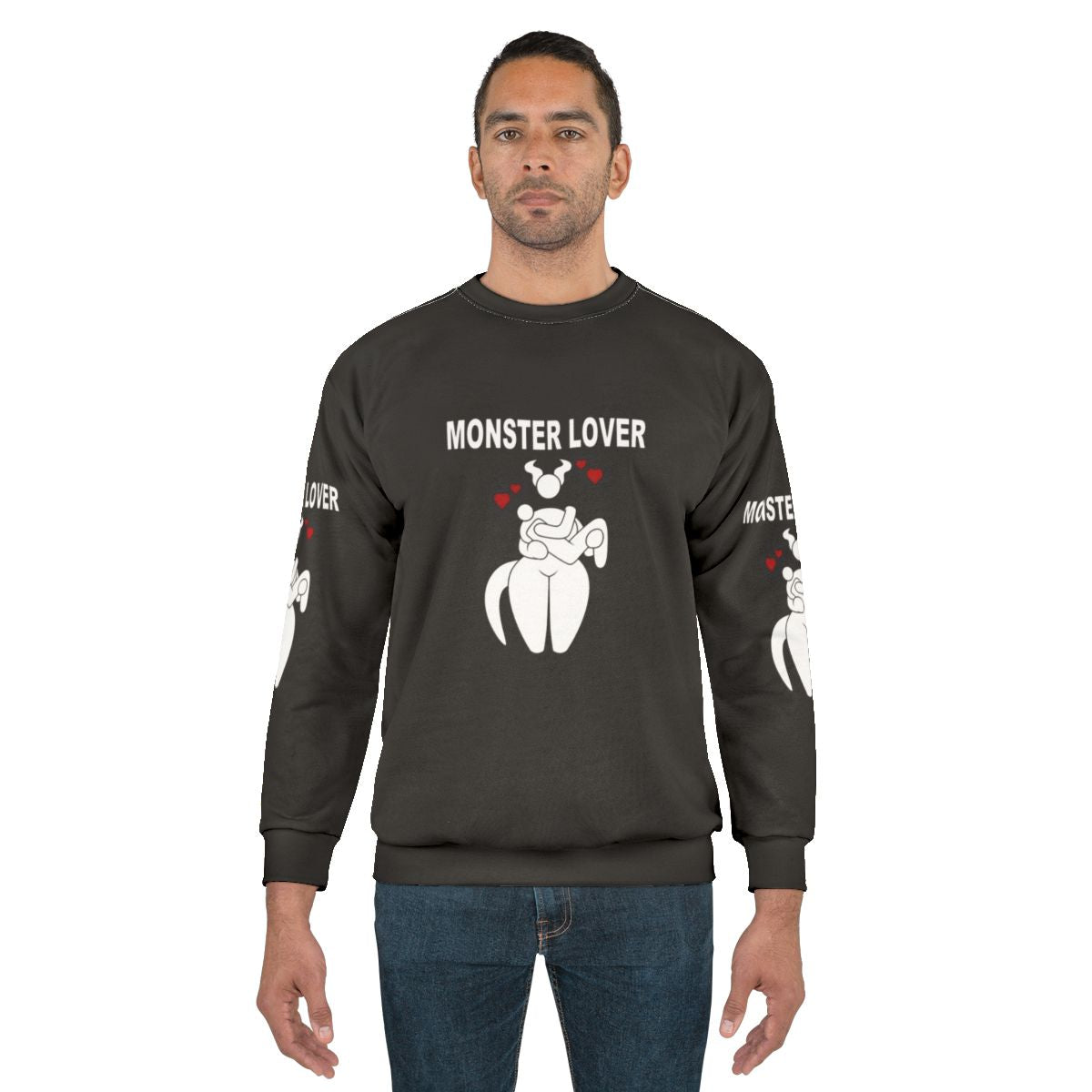 Monster Lover Black and White Graphic Sweatshirt