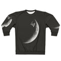 Astronaut skateboarding in the galaxy on a black and white sweatshirt