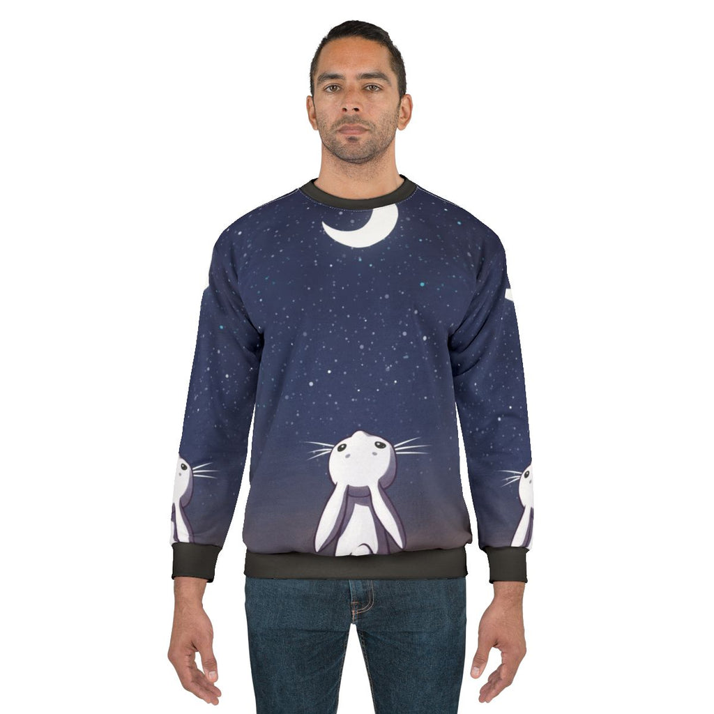 Moon bunny sweatshirt with a whimsical fantasy rabbit design