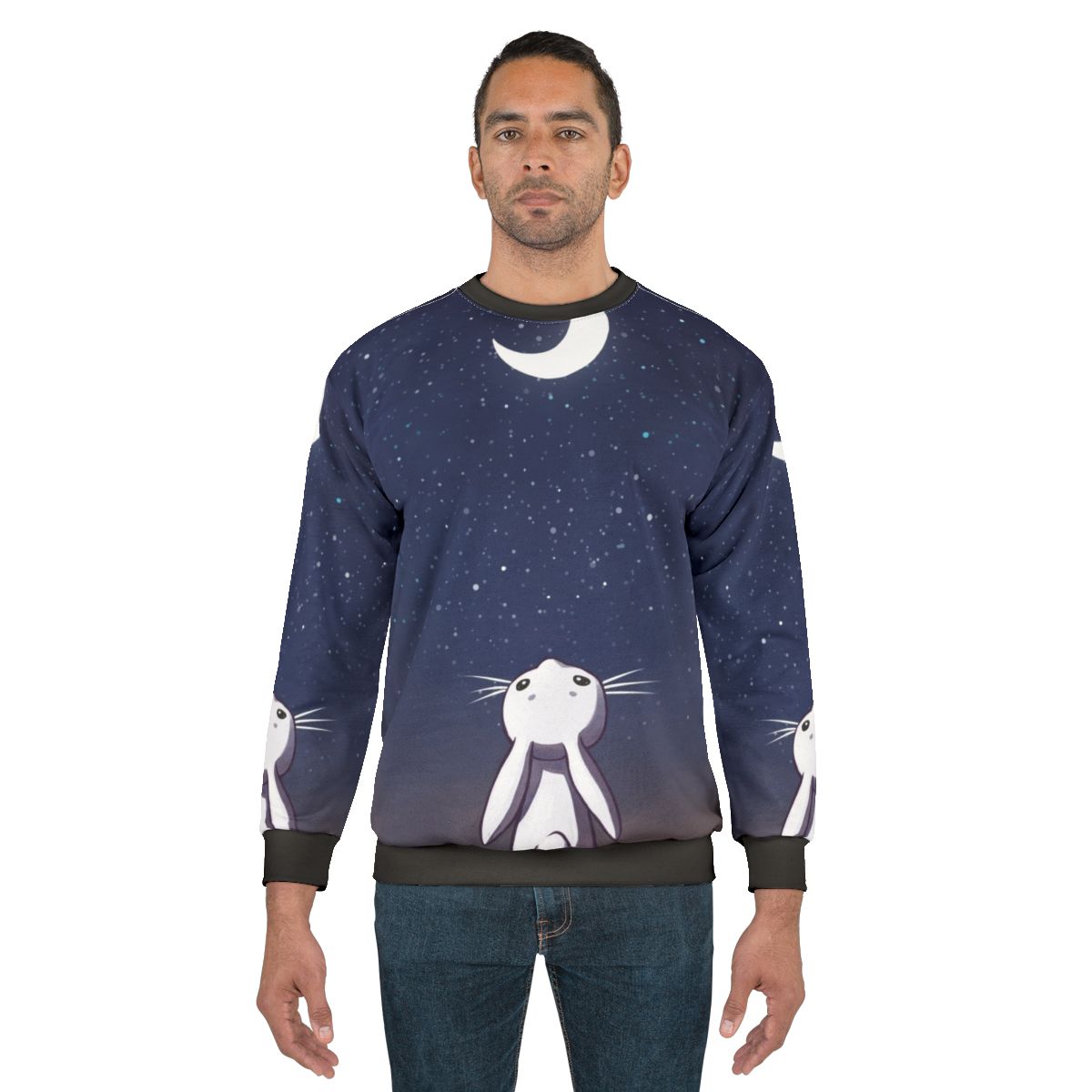 Moon bunny sweatshirt with a whimsical fantasy rabbit design