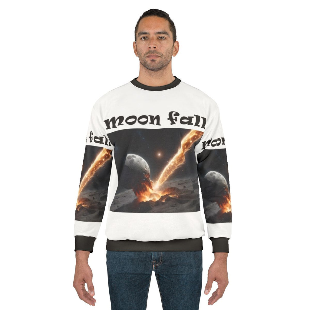 Cosmic Moonfall Sweatshirt featuring a captivating galaxy design