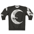 Celestial Moon Hug Sweatshirt with a smiley face moon design