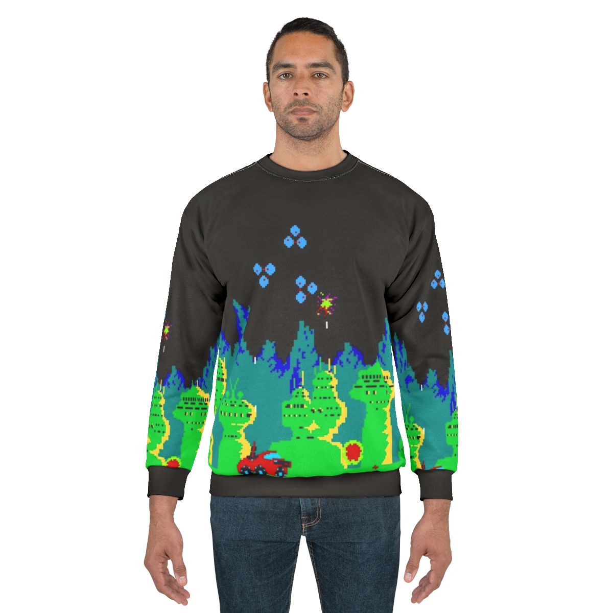 Moon Patrol 8-Bit Pixel Art Sweatshirt