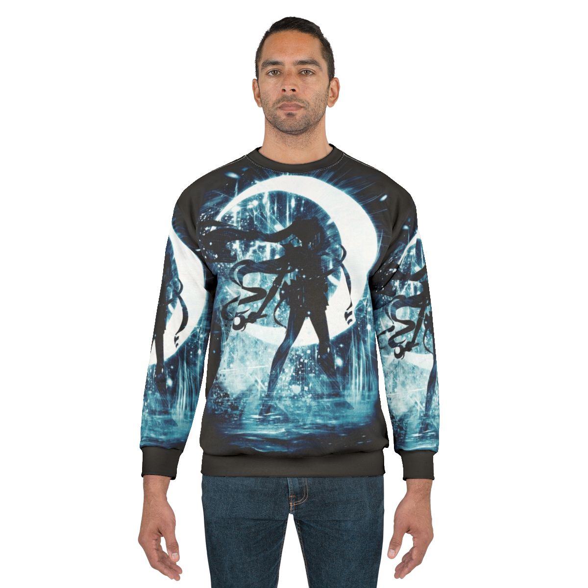 Sailor Moon Storm Sweatshirt featuring a moon and storm graphic
