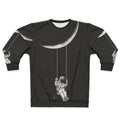 Astronomical moon swing sweatshirt with surreal, cosmic design