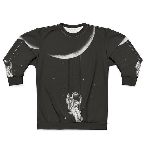 Astronomical moon swing sweatshirt with surreal, cosmic design