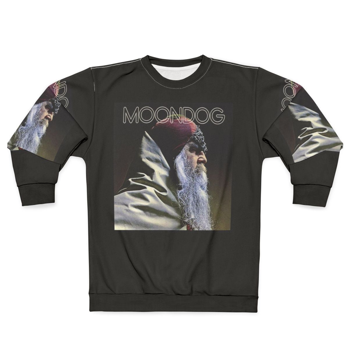 Moondog Musician Sweatshirt featuring iconic jazz and experimental music artist