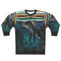 Moonlit Whales Sweatshirt featuring a nature-inspired, contemporary design
