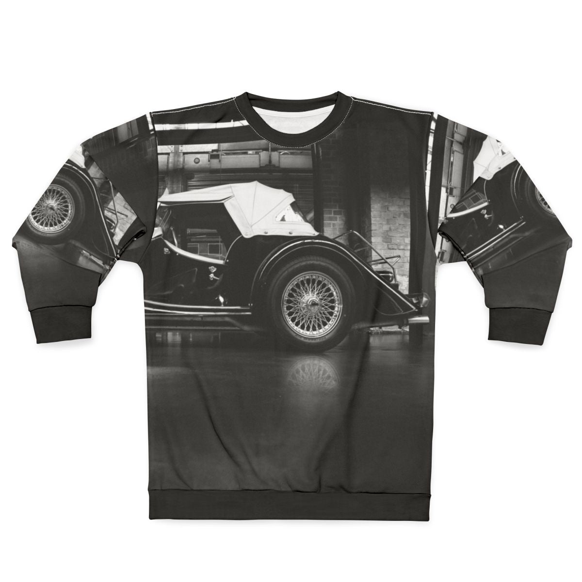 Morgan Plus 8 Sweatshirt with Charcoal Grey Car Illustration