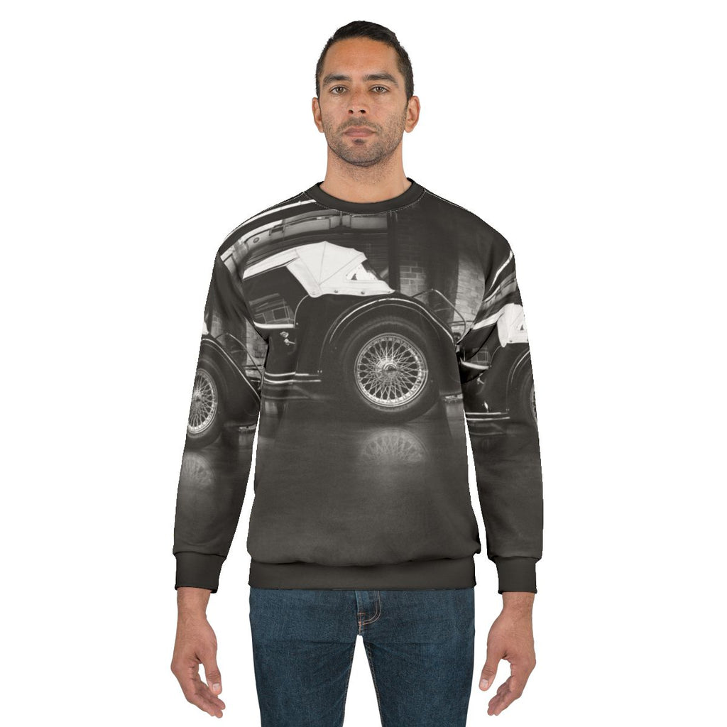Morgan Plus 8 Sweatshirt with Charcoal Grey Car Illustration