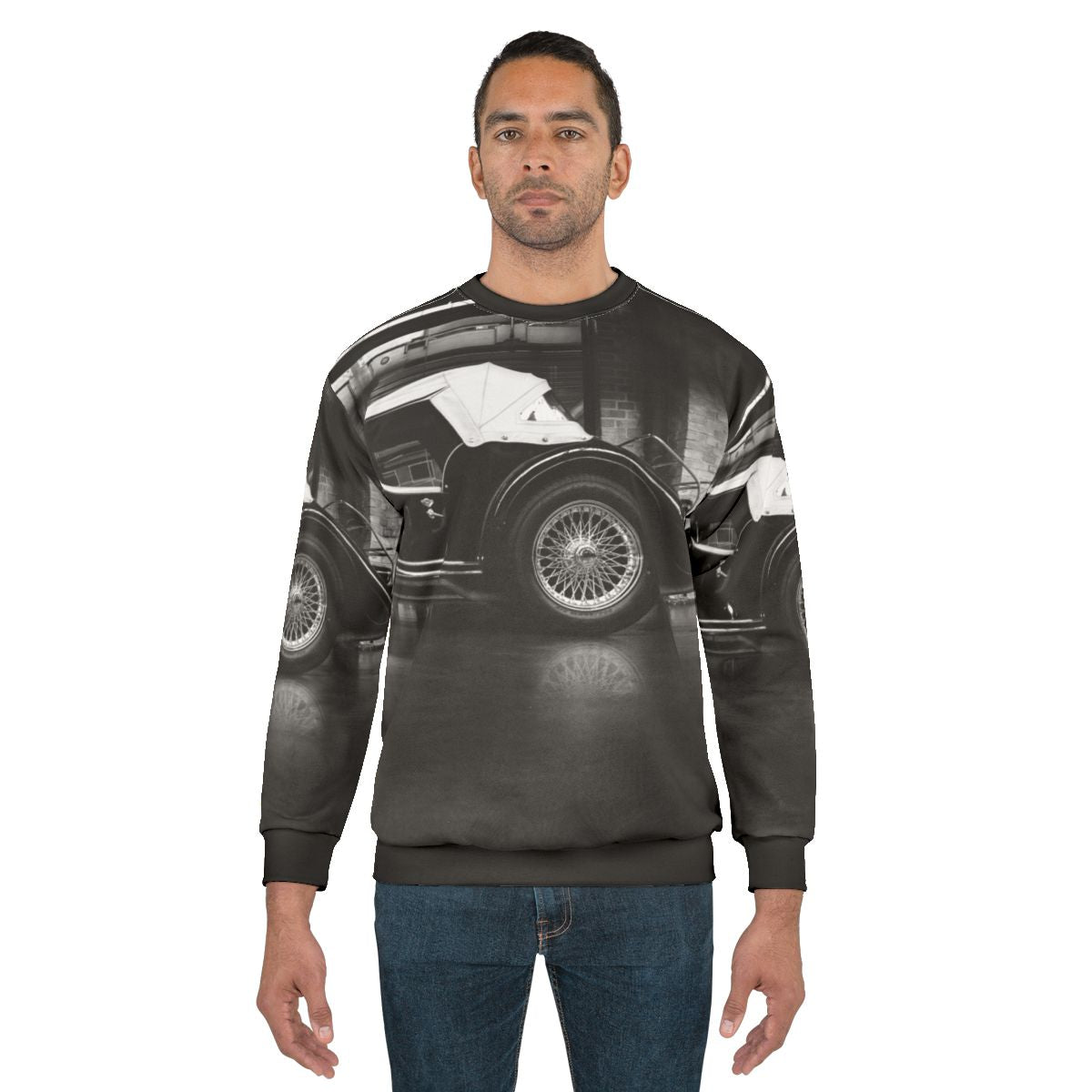 Morgan Plus 8 Sweatshirt with Charcoal Grey Car Illustration