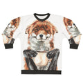 Cute Morning Fox Drinking Coffee Illustration on Sweatshirt