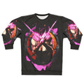 Mileena from Mortal Kombat fighting game character portrait on pink grunge sweatshirt