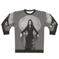 Morticia Addams inspired sweatshirt featuring the iconic Addams Family character