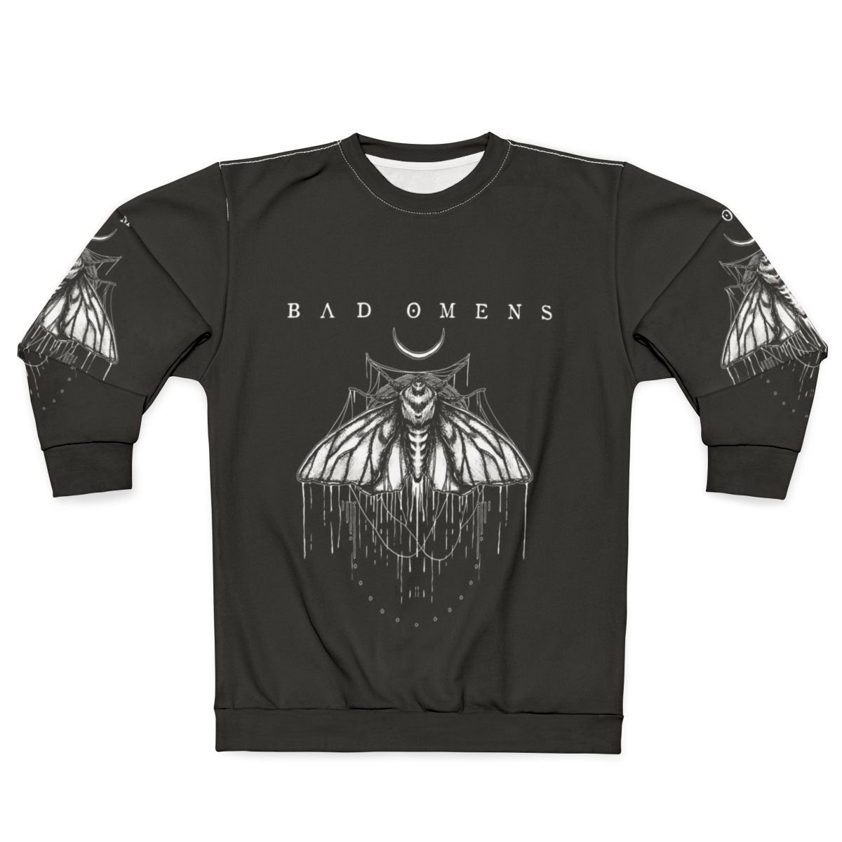 Moth sweatshirt featuring the bad omens band logo