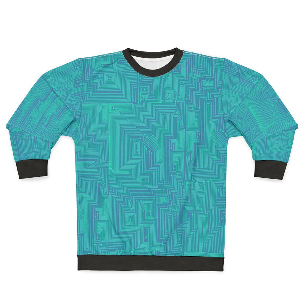 Motherboard Sweatshirt with Computer Hardware Design