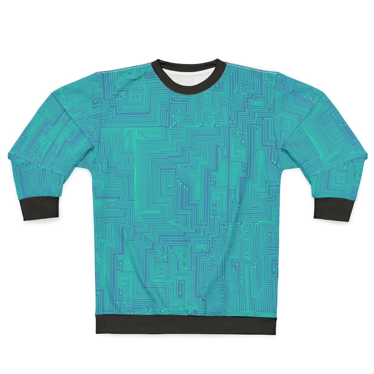 Motherboard Sweatshirt with Computer Hardware Design