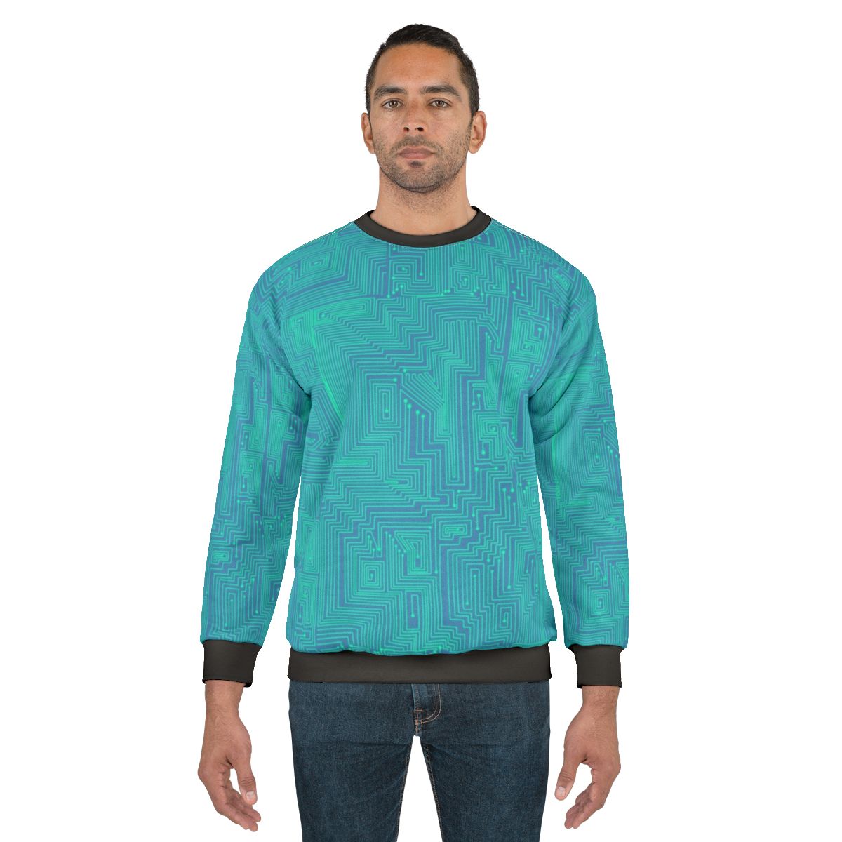 Motherboard Sweatshirt with Computer Hardware Design
