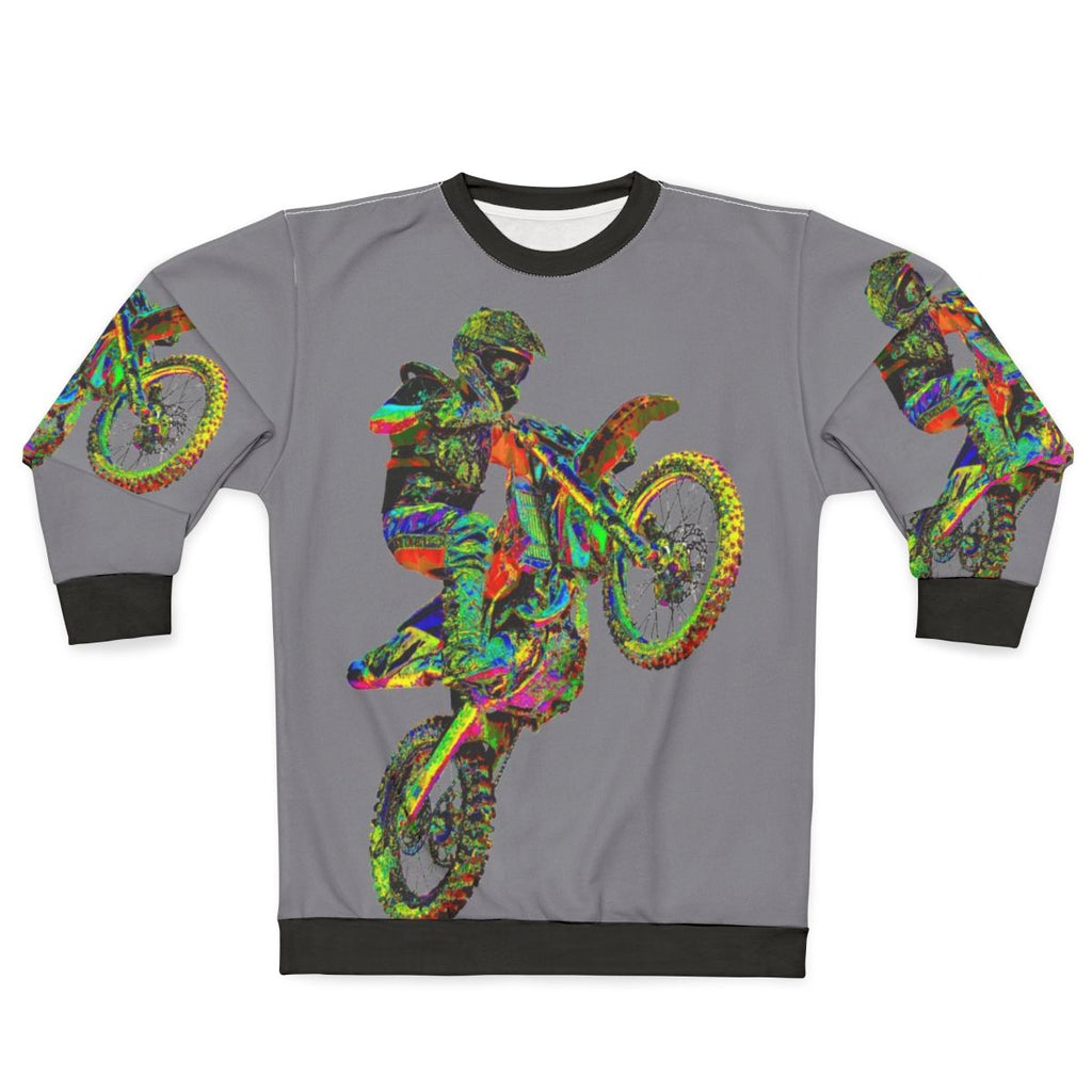 Motocross Sweatshirt with Flower Power Design