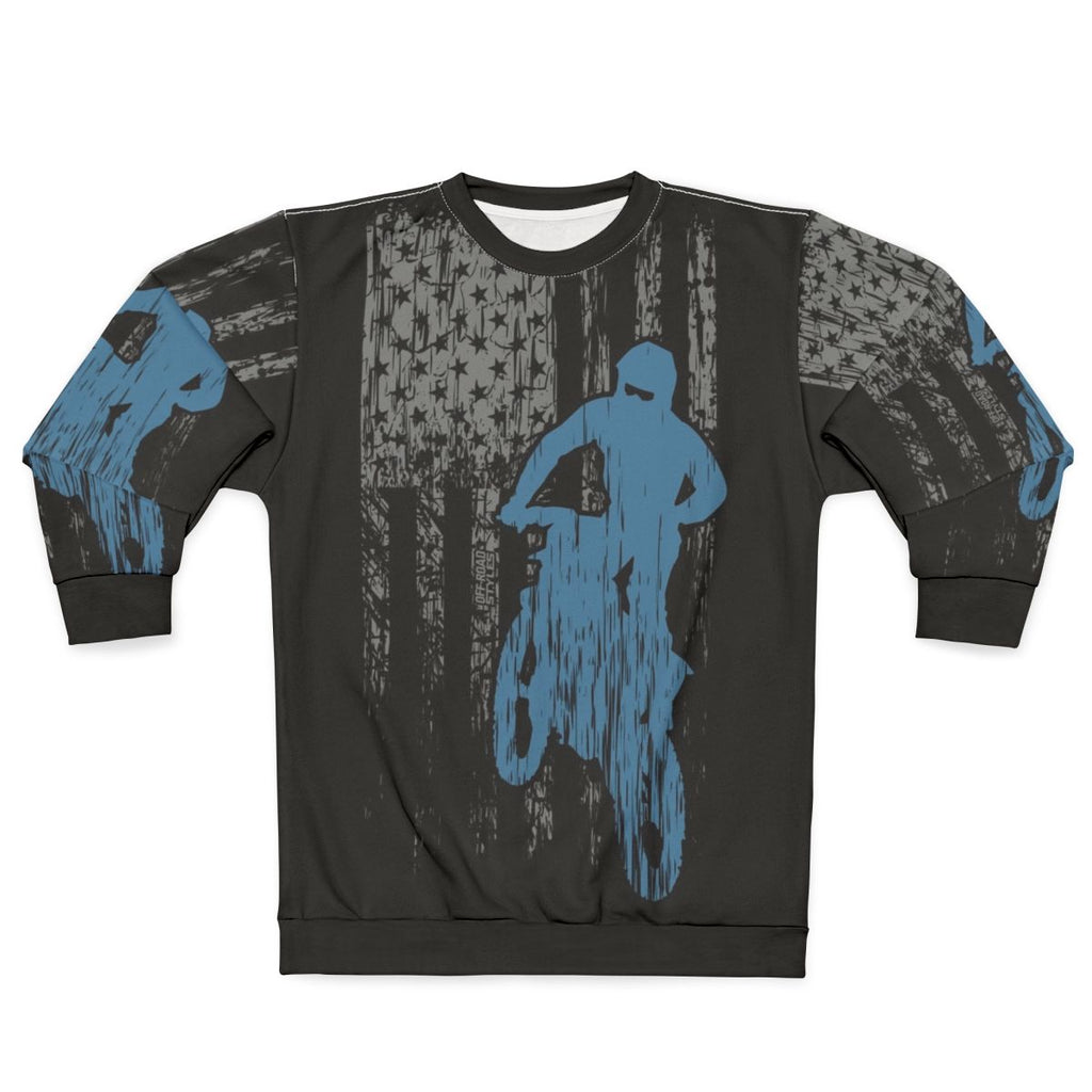 Motocross Dirt Bike USA Flag Sweatshirt