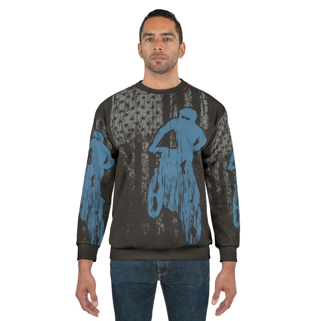 Motocross Dirt Bike USA Flag Sweatshirt