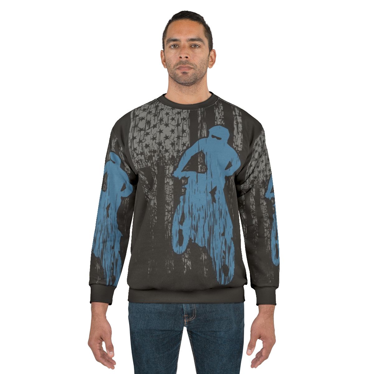 Motocross Dirt Bike USA Flag Sweatshirt