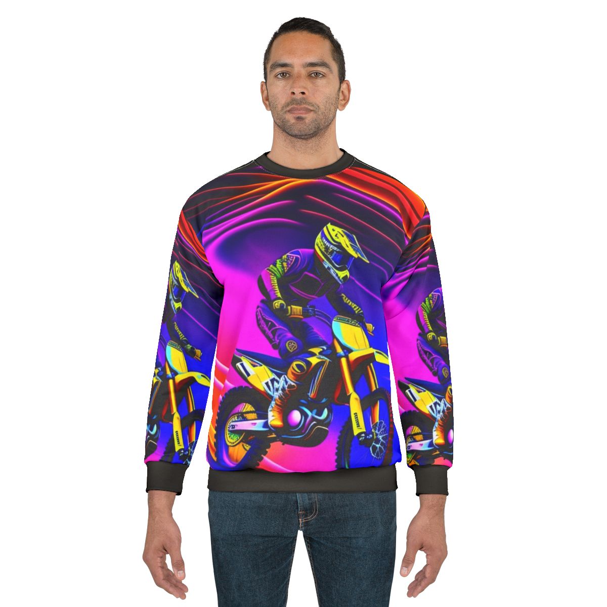 Motocross Rider Colorful Art Sweatshirt