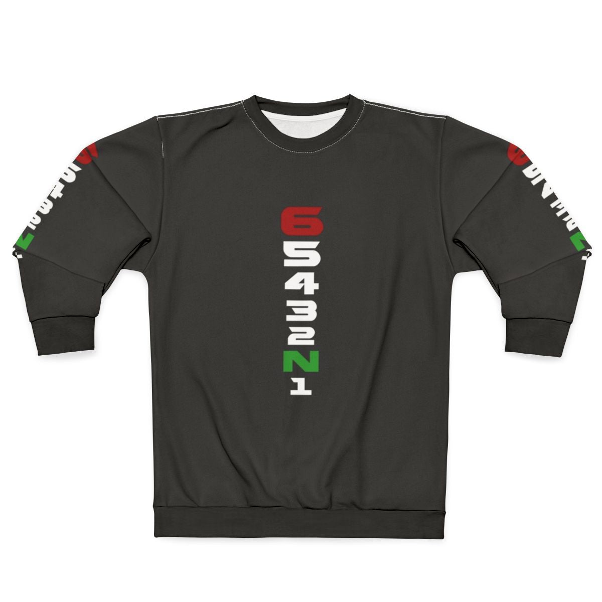 Motorcycle gear sequence design sweatshirt