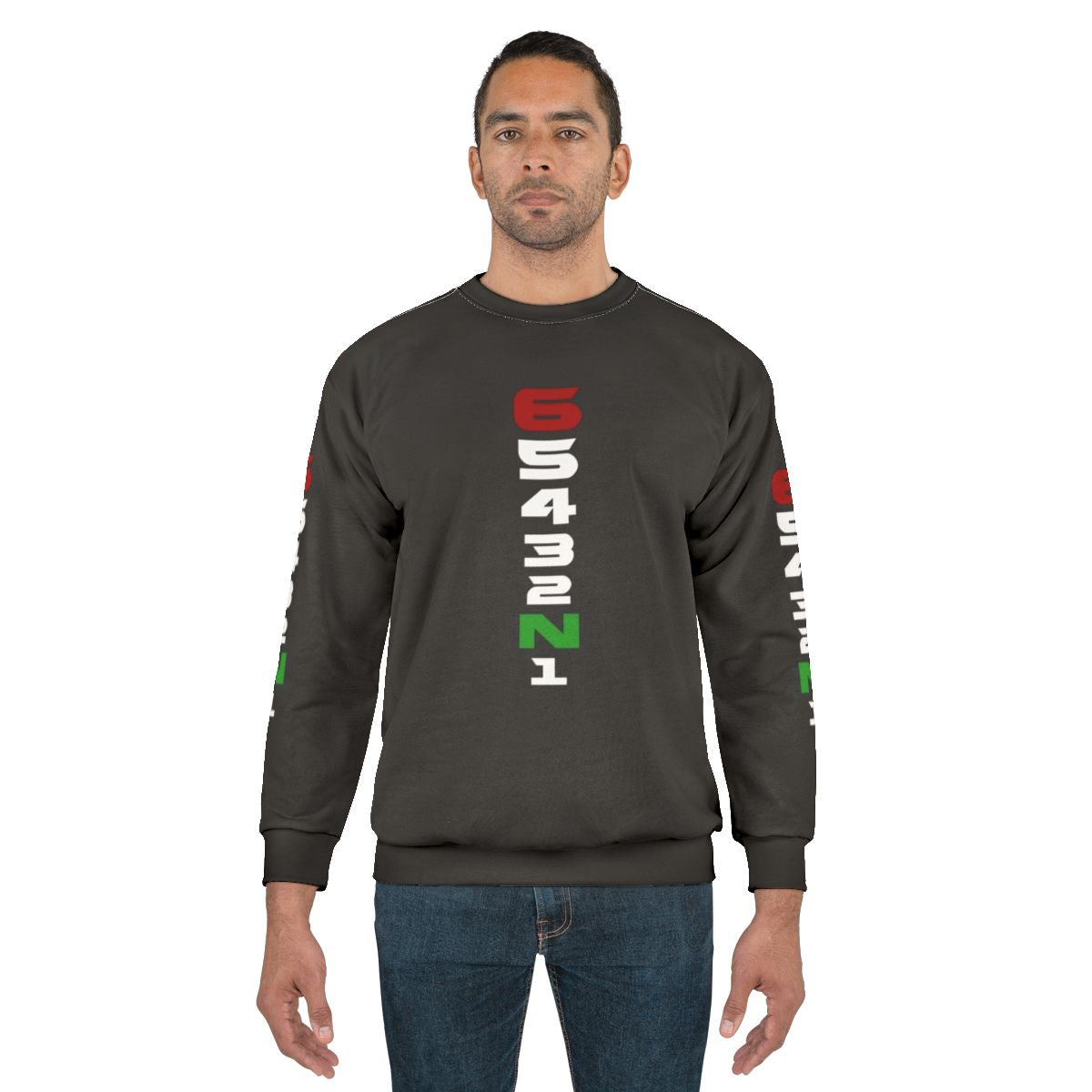 Motorcycle gear sequence design sweatshirt