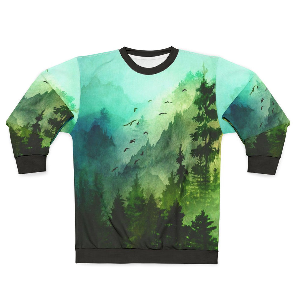 Watercolor mountain landscape sweatshirt