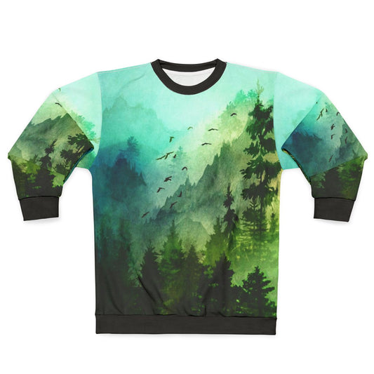 Watercolor mountain landscape sweatshirt